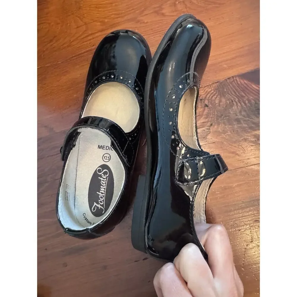Footmates Emma Mary Janes Navy Patent Leather Dress Shoes - Size 13.5